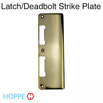 Latch & Deadbolt Strike Plate, 2.94 x 8.82 Extra Wide - Plated Polished Brass